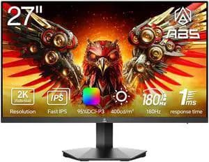 ABS 27" QHD 2K 1440P 180Hz Fast IPS with AMD FreeSync (AMD Adaptive Sync) 1ms HDR400, DCI-P3 95% Gaming Computer Monitor GQ271NE