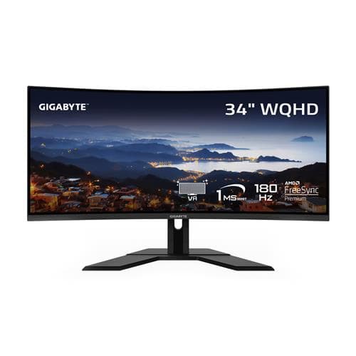 GIGABYTE G34WQCP 34" WQHD Curved VA 180Hz 1ms (MPRT) Gaming Monitor