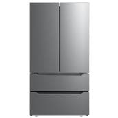 Midea 22.5-cu ft 4-Door Counter-Depth French Door Refrigerator with Ice Maker (Stainless Steel)