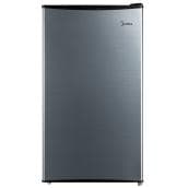 Midea 3.3-cu ft Stainless Steel Standard-Depth Freestanding Mini Fridge with Freezer Compartment