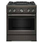 KitchenAid 30" 4.1 Cu. Ft. True Convention 4-Burner Dual Fuel Air Fry Range (KFDS930SBE) - Black Ore