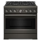 KitchenAid 36" 5.1 Cu. Ft. True Convention 6-Burner Freestanding Gas Air Fry Range (KFGS936SBE) - Black Ore