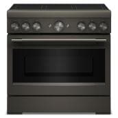 KitchenAid 36" 5.1 Cu. Ft. True Convection 6-Element Induction Air Fry Range (KFIS936SBE) - Black Stainless Steel