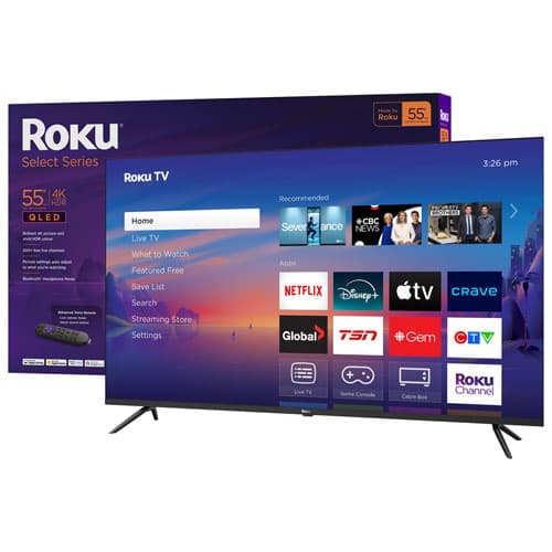 Téléviseur intelligent Roku QLED HDR UHD 4K de 55 po Select Series de Roku (55R5C5CA) - 2025 - Exclusivité Best Buy