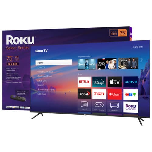 Roku Select Series 75" 4K UHD HDR QLED Roku Smart TV (75R5C5CA) - 2025 - Only at Best Buy