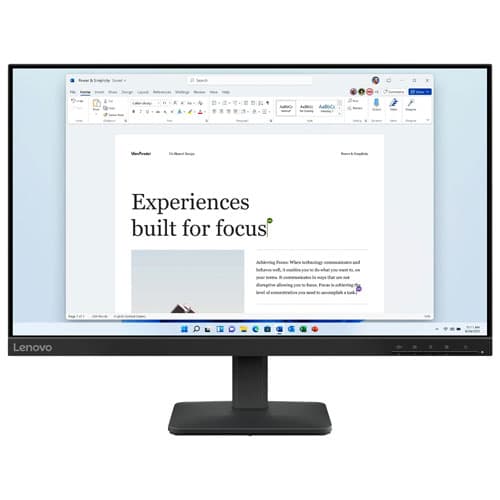 Lenovo 24" 100Hz 6ms GTG IPS LED Monitor (68C2KCC1UZ) - Raven Black