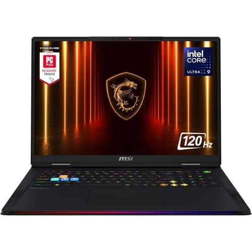 Msi Raider 18 Hx AI A2xwig 693ca 18 UHD Mini LED 120hz Gaming Laptop Intel Core Ultra 9 285hx Rtx 5080 64gb Ddr5 2tb Nvme Ssd Per Key Rgb Kb Thunderbolt 5 Windows 11 Home