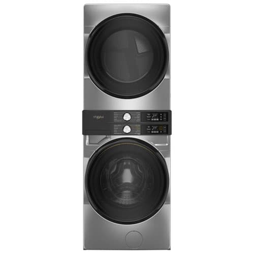 Whirlpool 5.2 Cu. Ft. Electric Washer & 7.4 Cu. Ft. Dryer Laundry Tower (YWEF5727TR) - Radiant Silver
