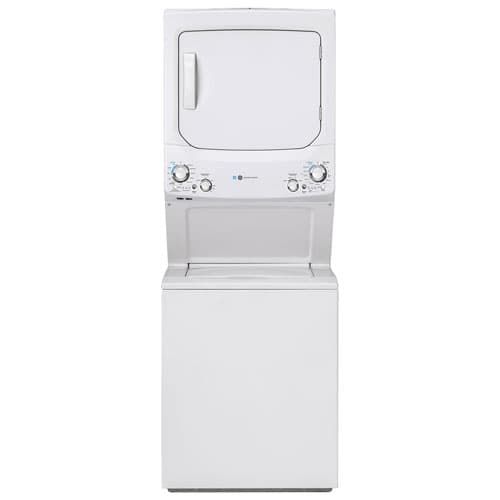 GE 4.5Cu.Ft. Apartment Size Electric Agitator Washer & 5.9Cu.Ft. Dryer Laundry Centre - Energy Star (GUD27EEMNWW)- White