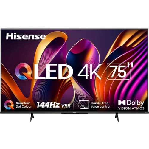 Hisense 75qd7n 75 Inch QLED 4K Google Tv Quantum Dot Color 144hz Refresh Rate 4K AI Upscaler Total HDR Solution Game Mode Pro Hdr10