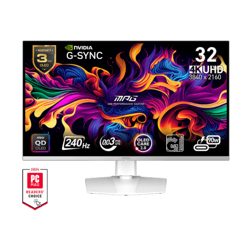 MSI 32" 3840 x 2160 (UHD) 240Hz 0.03ms (GTG) QD-OLED Gaming Monitor Tilt Swivel Height Pivot adjustable (MPG 321URXW QD-OLED)