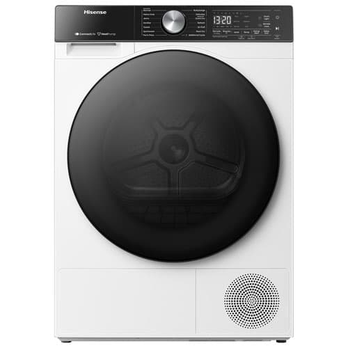 Hisense White 24" 4.5 Cu.Ft. Front Load Dryer with Ventless Heat Pump Technology and Wi-Fi Enabled (ConnectLife App)