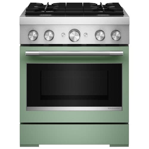 KitchenAid 30" 4.1 Cu. Ft. True Convection Free-Standing 4-Burner Dual Fuel Range (KFDS930SDC) - Cardamom