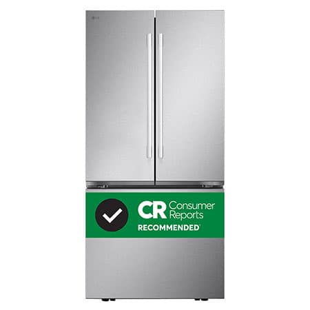 33" 25 cu.ft. Standard-Depth French 3-Door Refrigerator | Ice Maker