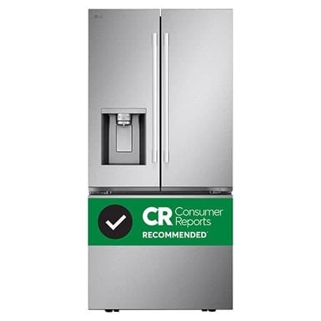 33" 25 cu.ft. Standard-Depth French 3-Door Refrigerator | Ice & Water Dispenser | Dual Ice Maker