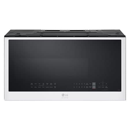LG STUDIO 2.0 cu.ft. Over the Range Microwave Oven | Sensor Cook, Auto Cook, 400 CFM Power Ventilation, EasyClean®& Smart, Essence White
