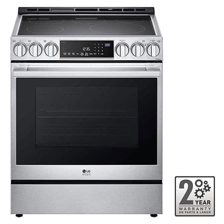 LG STUDIO 30" Elec. 6.3 cu ft. Range | Probake Convection, Air Sous-Vide, Air Fry, SelfClean, EasyClean®& Smart, Stainless, Slide-in