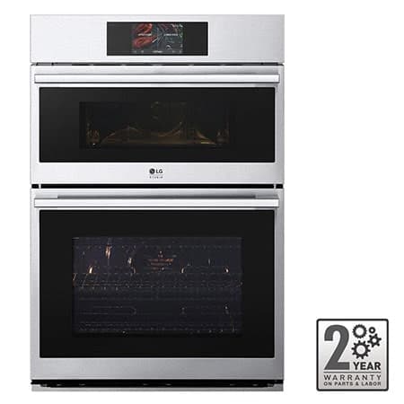 LG STUDIO 1.7/4.7 cu ft. Combination Wall Oven | True Convection, Steam Sous-Vide, Air Fry, Self Clean, EasyClean® & Smart, Stainless