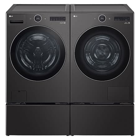 5.8 and 7.4 cu.ft. Ultra Large Capacity Smart Front Load Laundry Pair with pedestals