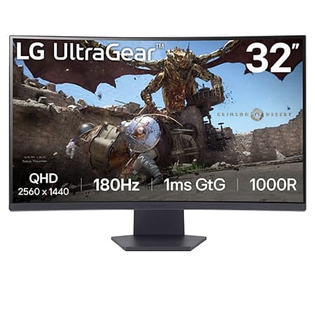 32” UltraGear™ 1000R curved gaming monitor | QHD, 1ms (GtG), 180Hz - 32GS60QC-B | LG Canada